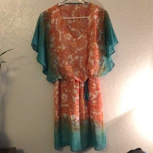 Blue and orange dress